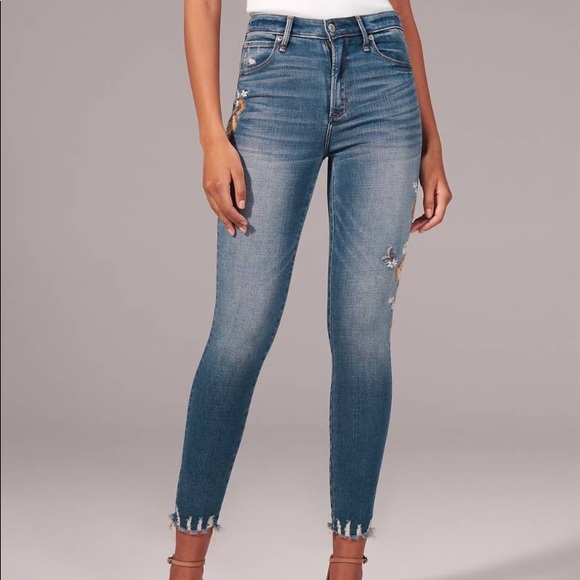 abercrombie embroidered jeans